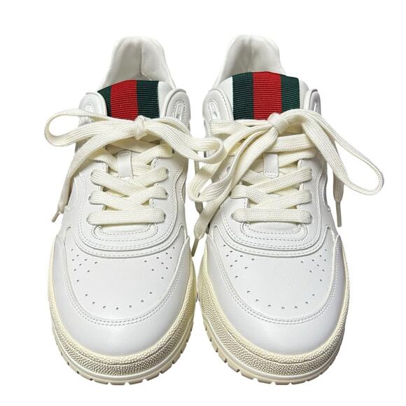 Gucci White Re-Web Low Top Leather Lace Up Sneakers Mens 39 / US 5.5 main image 7